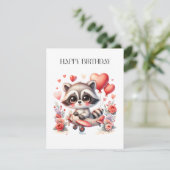 Fliegender Waschbär Geburtstag Einladung (Stehend Vorderseite)
