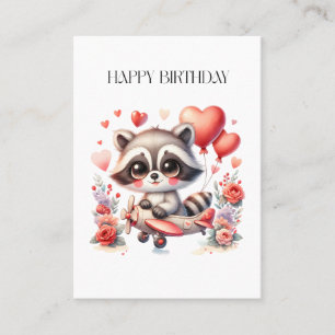 Fliegender Waschbär Geburtstag Visitenkarte
