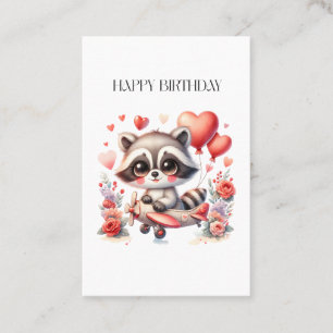 Fliegender Waschbär Geburtstag Visitenkarte