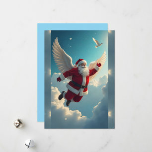 Fliegender Weihnachtsmann  Feiertagskarte