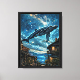 Fliegender Whale Fantasy Kunst für Dreamy Interior Leinwanddruck
