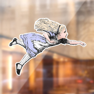 Fliegendes Alice Wonderland Abenteuer Vintage Tenn Fensteraufkleber