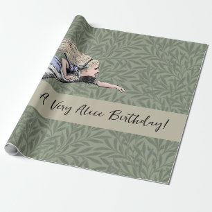 Fliegendes Alice Wonderland Abenteuer Vintage Tenn Geschenkpapier