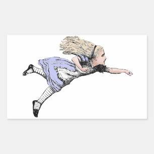 Fliegendes Alice Wonderland Abenteuer Vintage Tenn Rechteckiger Aufkleber
