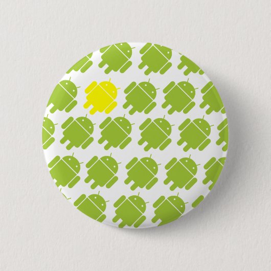 Fliegendes androides Gelb Button (Vorderseite)