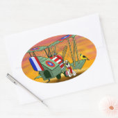 fliegendes Ass Ovaler Aufkleber (Umschlag)