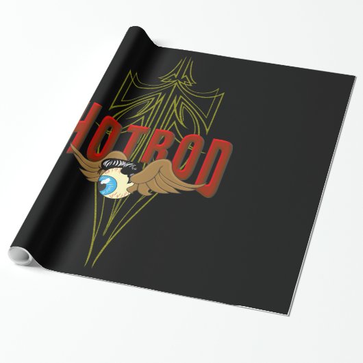 Fliegendes Augen-Hot-Rod Geschenkpapier (Ungerollt)