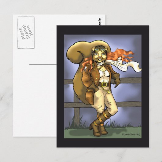 Fliegendes Eichhörnchen Postkarte (Vorne/Hinten)