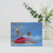 Fliegendes Eichhörnchen Postkarte (Stehend Vorderseite)