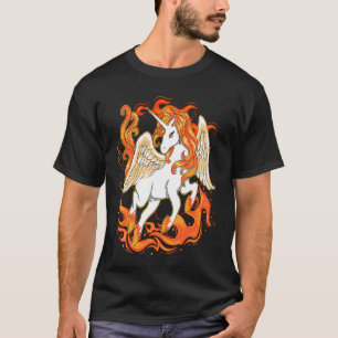 Fliegendes Einhorn Pferd Feuer Kostüm Bunt T-Shirt