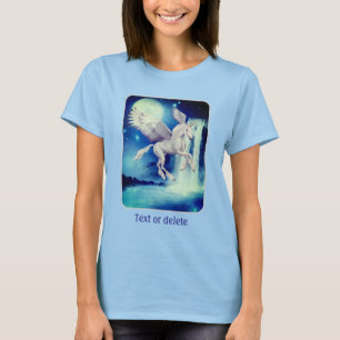 Fliegendes Einhorn Wasserfall Fantasy Pferd Kunst T-Shirt