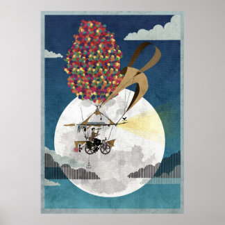 Fliegendes Fahrrad Poster