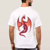 Fliegendes Feuerrotes Drachen T-Shirt (Rückseite)