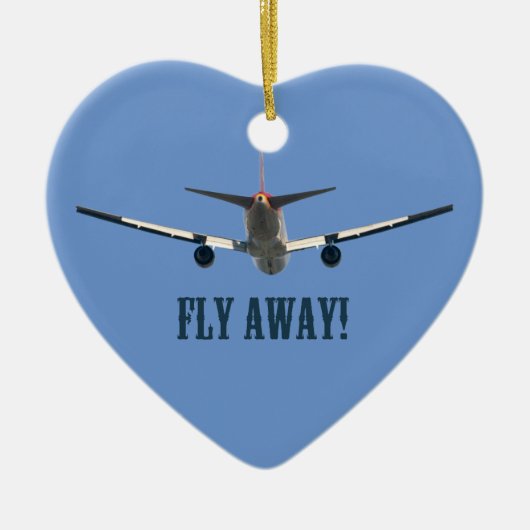 Fliegendes Flugzeug Keramik Ornament (Vorne)