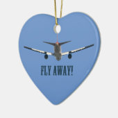 Fliegendes Flugzeug Keramik Ornament (Links)