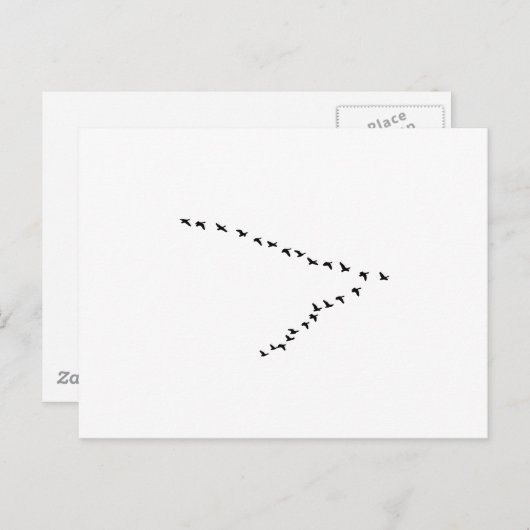 Fliegendes Gänse "V" Formation Postkarte (Vorne/Hinten)