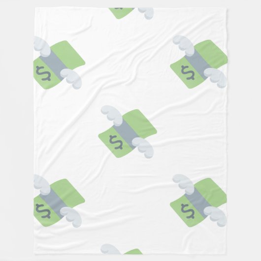 fliegendes Geld Emoji-Decke Fleecedecke (Vorderseite)
