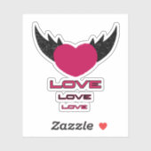 Fliegendes Herz Aufkleber (Blatt)