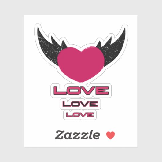 Fliegendes Herz Aufkleber (Blatt)