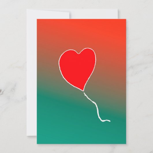 Fliegendes Herz Einladung (Vorderseite)