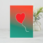 Fliegendes Herz Einladung (Stehend Vorderseite)