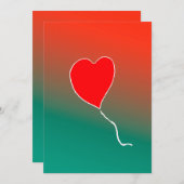 Fliegendes Herz Einladung (Vorne/Hinten)