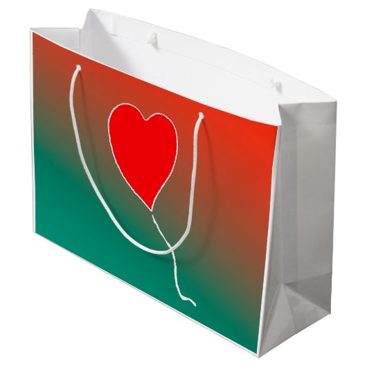 Fliegendes Herz Große Geschenktüte (Rückseite Schrägansicht)