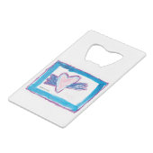 Fliegendes Herz - Kinder Kunst für CHOC Geldbeutel Flaschenöffner (Rückseite Schrägansicht)