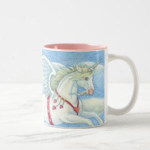 Fliegendes Herzen Einhorn PEGASUS VALENTINSBECHER  Zweifarbige Tasse