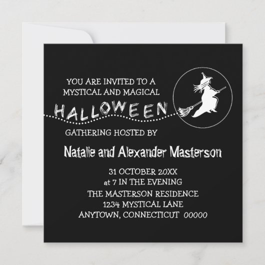 Fliegendes Hexengebläse, Schwarz Einladung (Vorderseite)