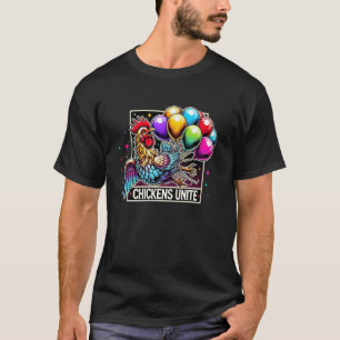 Fliegendes Huhn mit Ballons - Lustige Hühner Einhe T-Shirt