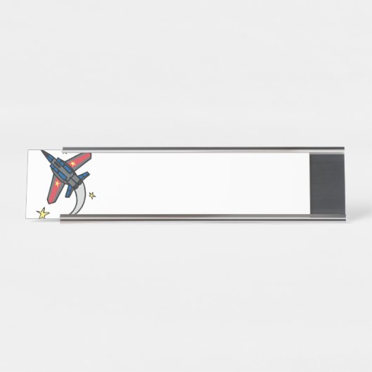 Fliegendes Jet-Flugzeug Schreibtischnamensplakette (Vorderseite )