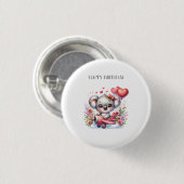 Fliegendes Koala-Geburtstag Button (Vorne & Hinten)