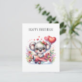 Fliegendes Koala-Geburtstag Einladung (Stehend Vorderseite)