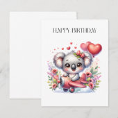 Fliegendes Koala-Geburtstag Einladung (Vorne/Hinten)
