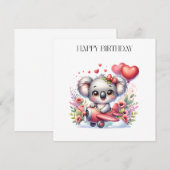 Fliegendes Koala-Geburtstag Einladung (Vorne/Hinten)