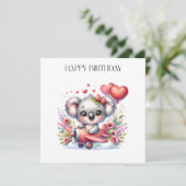 Fliegendes Koala-Geburtstag Einladung (Stehend Vorderseite)