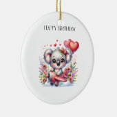 Fliegendes Koala-Geburtstag Keramik Ornament (Rechts)