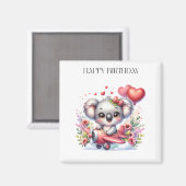 Fliegendes Koala-Geburtstag Magnet (Vorderseite/Rückseite)