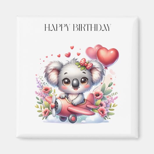 Fliegendes Koala-Geburtstag Magnet (Vorne)