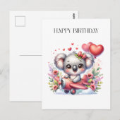 Fliegendes Koala-Geburtstag Postkarte (Vorne/Hinten)