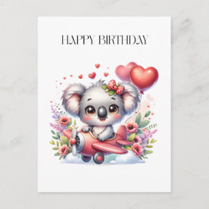 Fliegendes Koala-Geburtstag Postkarte