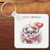 Fliegendes Koala-Geburtstag Schlüsselanhänger (Vorderseite)