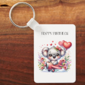 Fliegendes Koala-Geburtstag Schlüsselanhänger (Vorderseite)