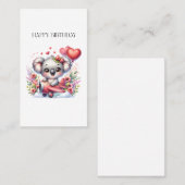 Fliegendes Koala-Geburtstag Telefonnummerkarte (Vorne/Hinten)