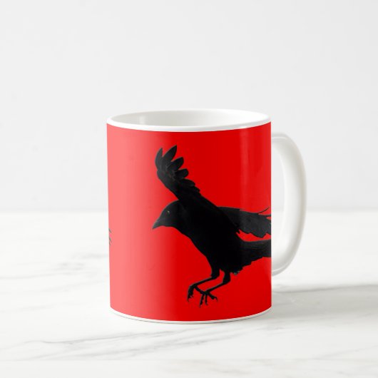 Fliegendes Landing Black Crow Art Kaffeetasse (VorderseiteRechts)