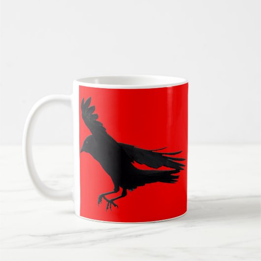 Fliegendes Landing Black Crow Art Kaffeetasse (Links)