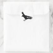 Fliegendes Landing Black Crow Art Runder Aufkleber (Tasche)