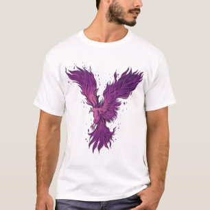 Fliegendes-lila-Phönix-Vogel-Grafik-T-Shirt - cool T-Shirt