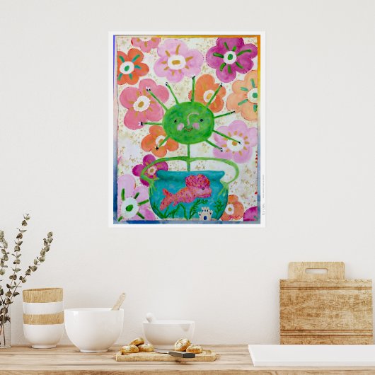 Fliegendes Mädchen Poster (Küche)